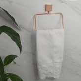 Toalheiro Argola Fixação Parafuso 18cm Rose Gold - Ela Decora